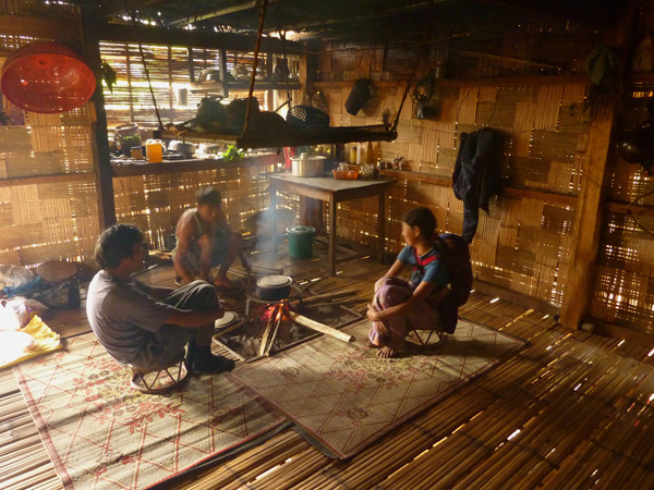 Cooking dinner in the kitchen in a village home