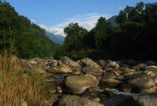 River coming down from the highland